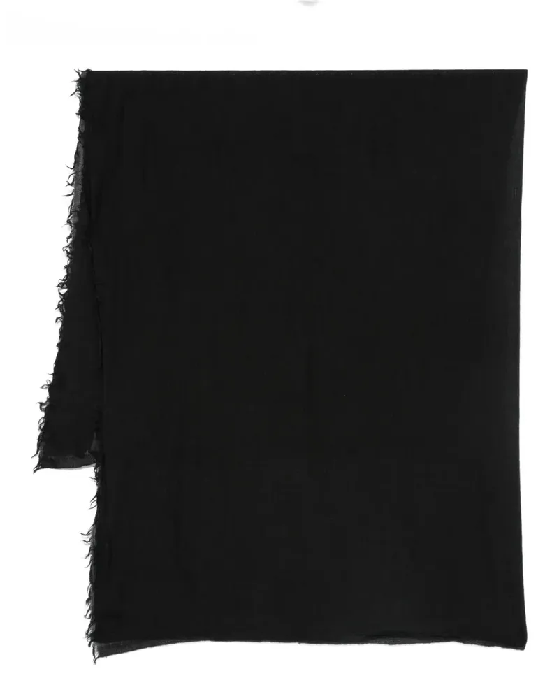CENERE GB Schal mit ausgefransten Kanten - Schwarz Schwarz