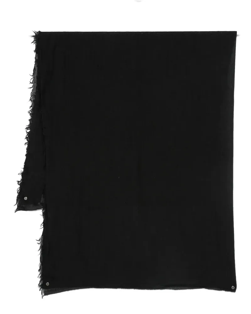 CENERE GB frayed-edge scarf - Schwarz Schwarz