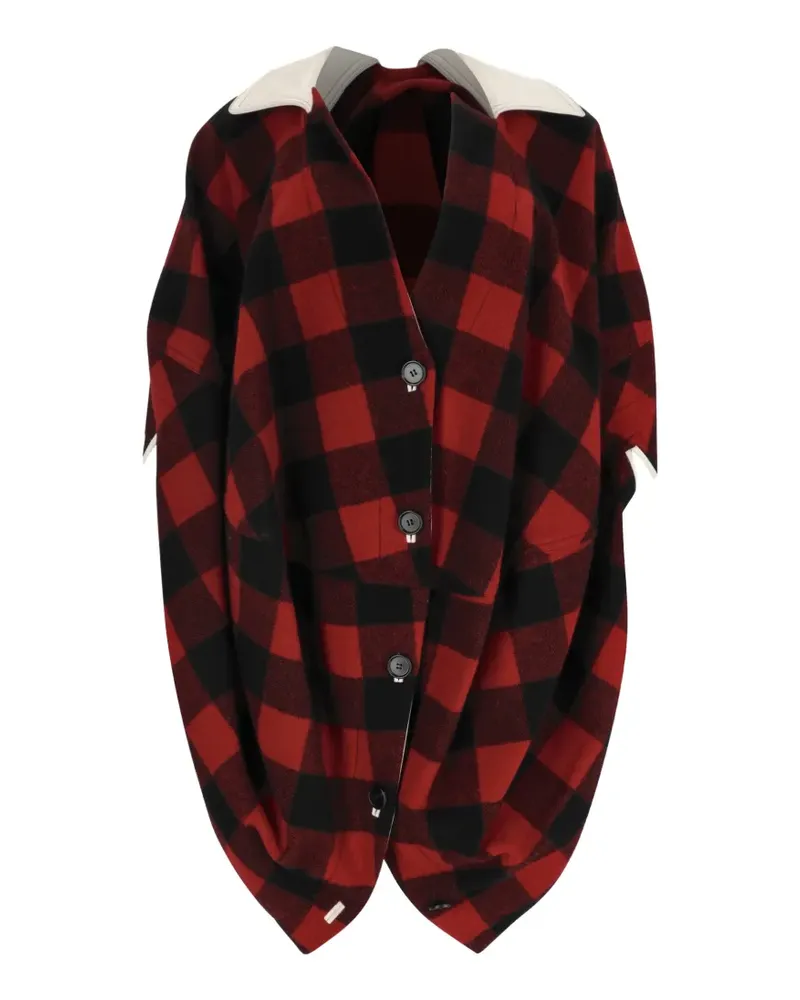 Marni check-print poncho jacket - Rot Rot