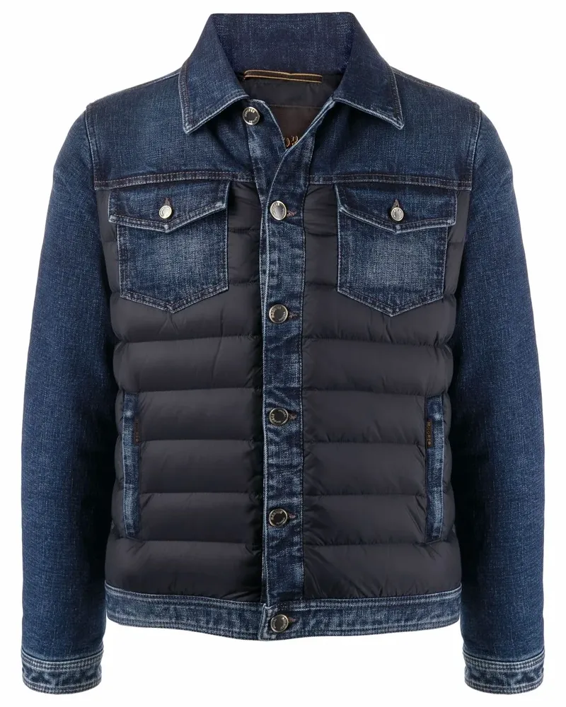 MOORER Mondor-104S Jeansjacke - Blau Blau