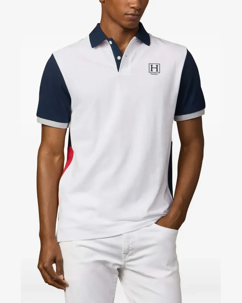 Hackett Poloshirt mit Logo-Stickerei - Weiß Weiß