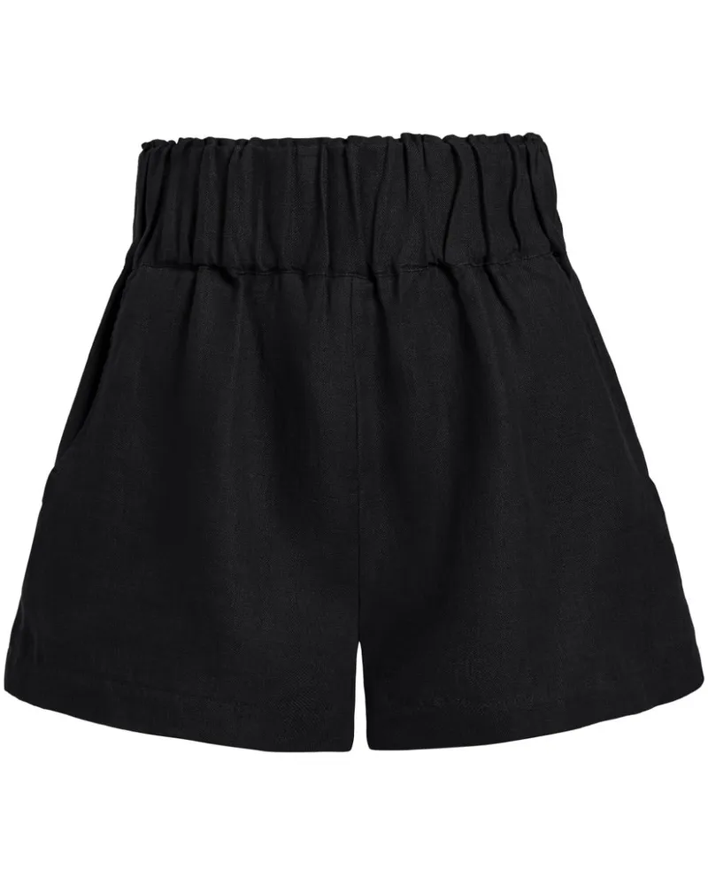 BONDI BORN Universal Leinenshorts Schwarz