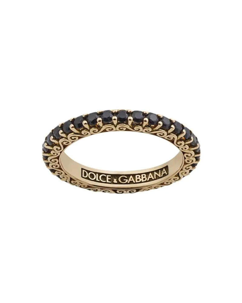 Dolce & Gabbana 18kt Sicily Gelbgoldring mit Saphir - Schwarz Schwarz