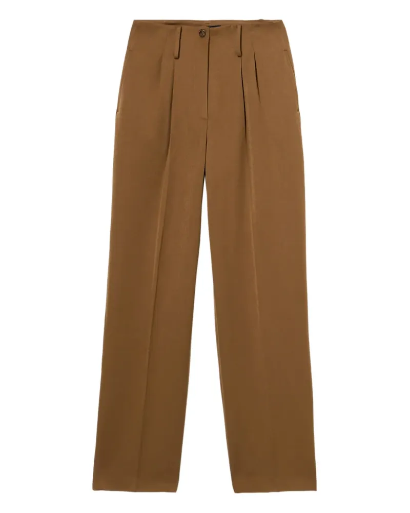 Brooks Brothers Bundfaltenhose mit weitem Bein - Braun Braun