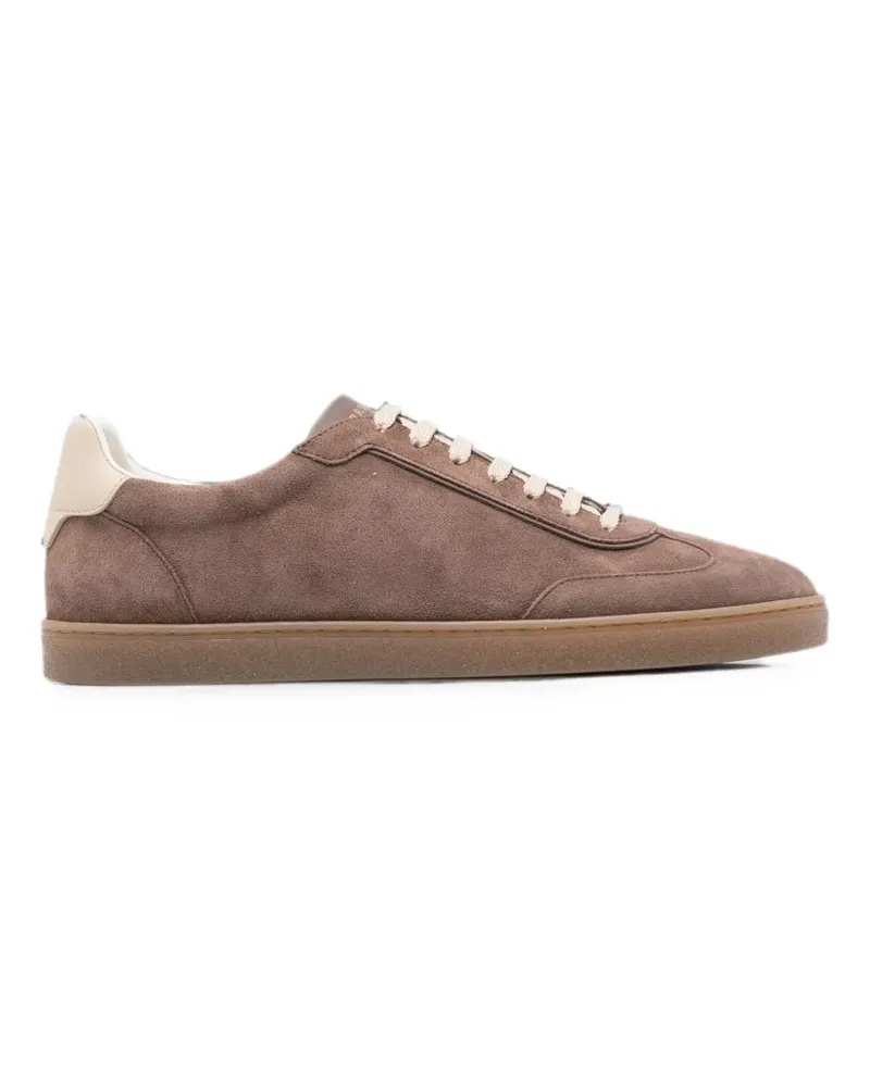 Brunello Cucinelli suede lace-up sneakers - Braun Braun