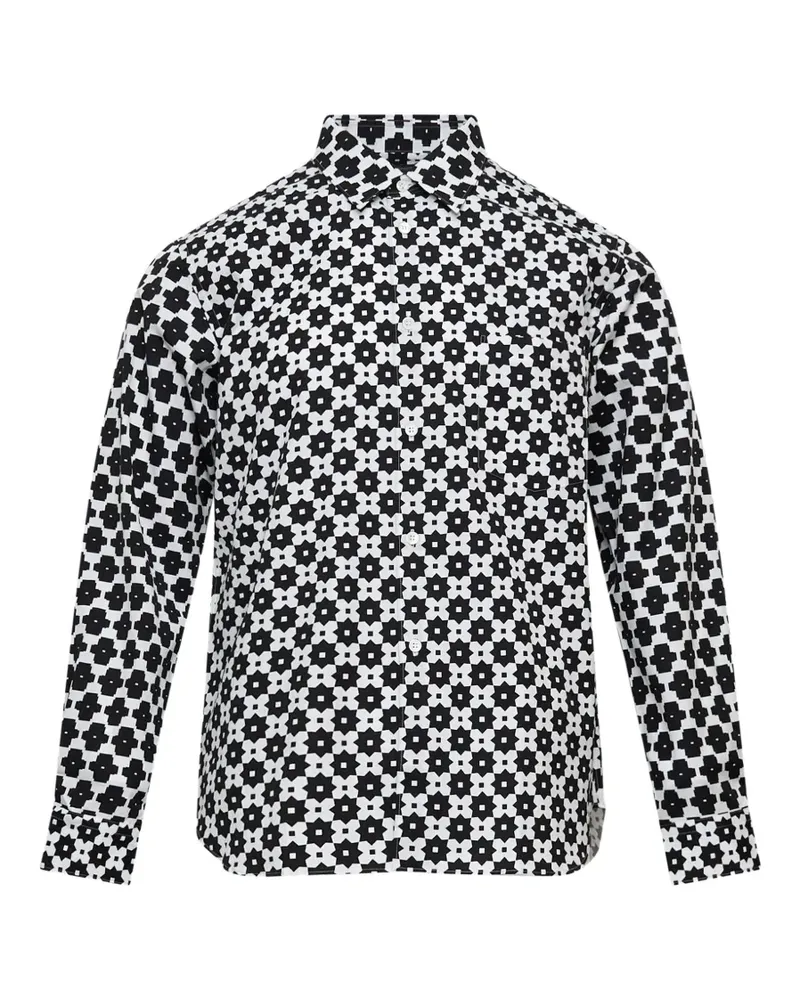 Comme des Garçons geometric-print long-sleeve shirt - Schwarz Schwarz