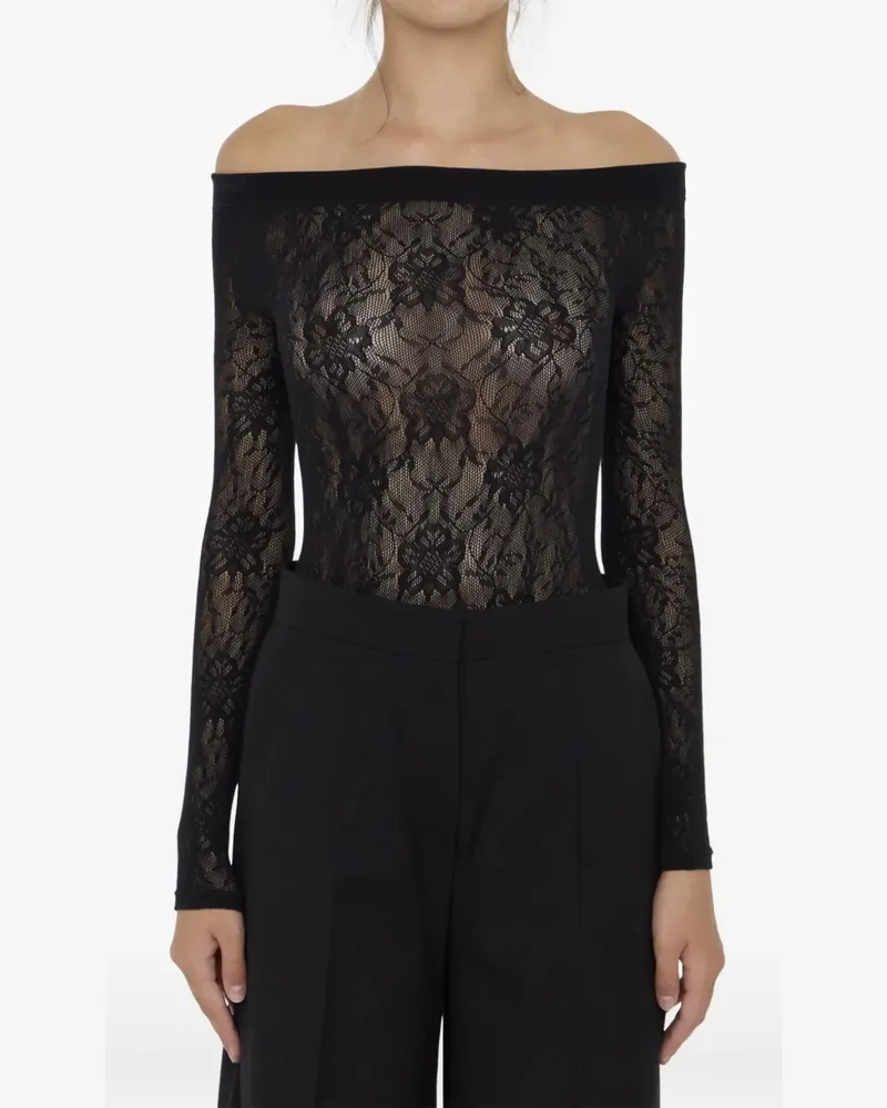 Saint Laurent Body mit Blumenmuster - Schwarz Schwarz