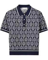 Tory Burch Poloshirt mit grafischem Print Blau