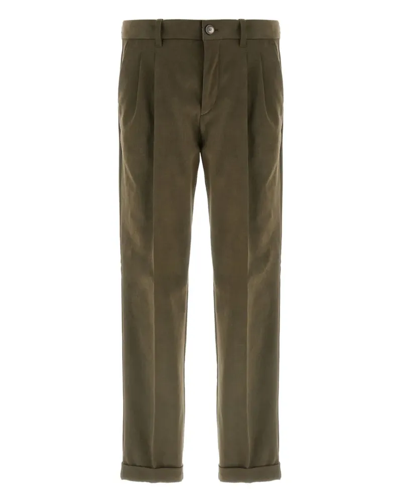 Herno Bundfaltenhose mit geradem Bein - Grün Grün