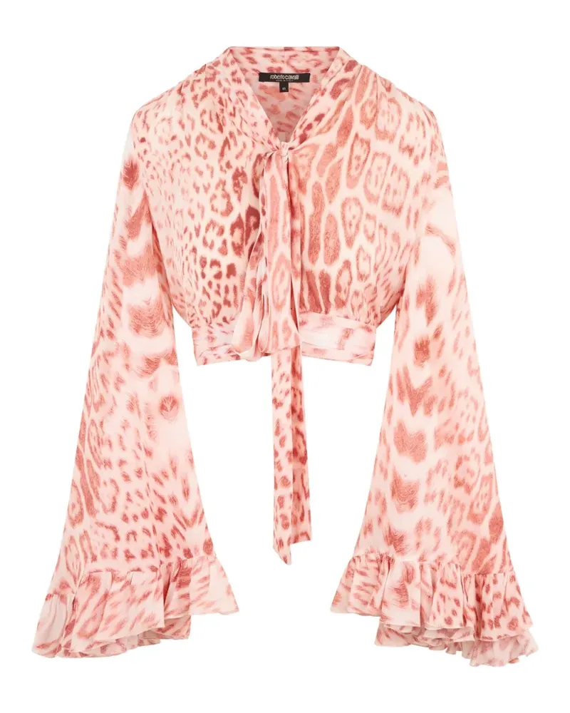 Roberto Cavalli Bluse mit Leopardenprint - Rosa Rosa