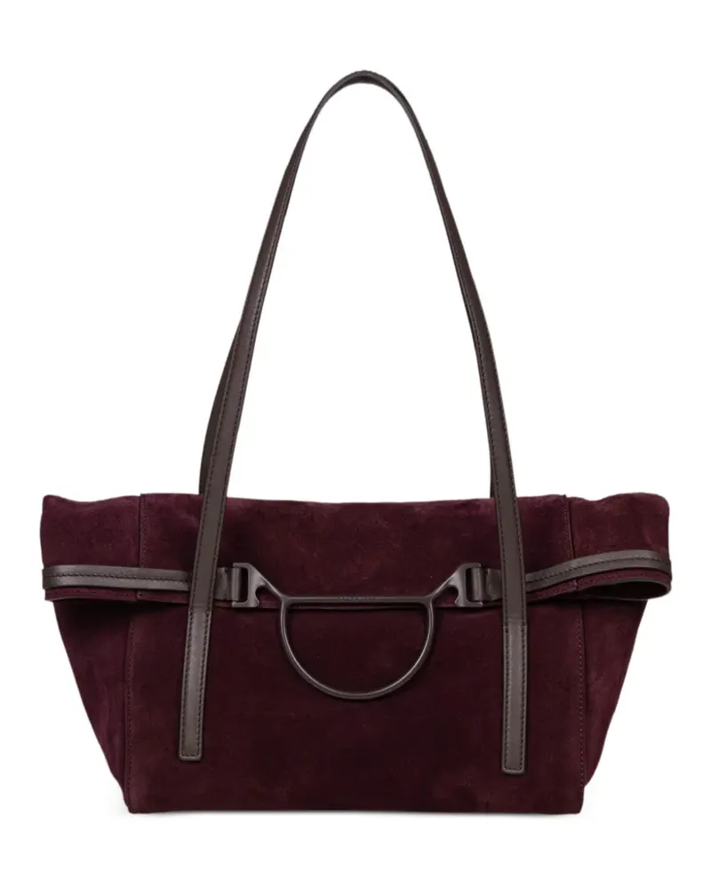 Borbonese Große Shopping Tote Bag aus Wildleder - Rot Rot