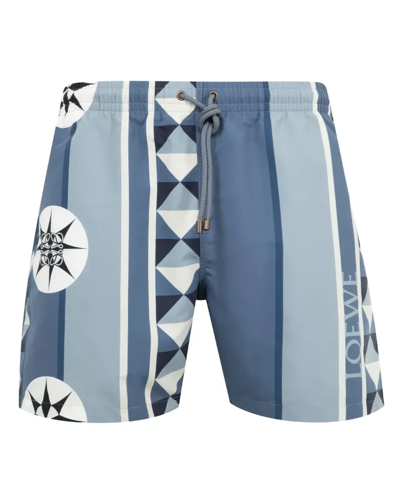 Loewe Badeshorts mit geometrischem Print - Blau Blau