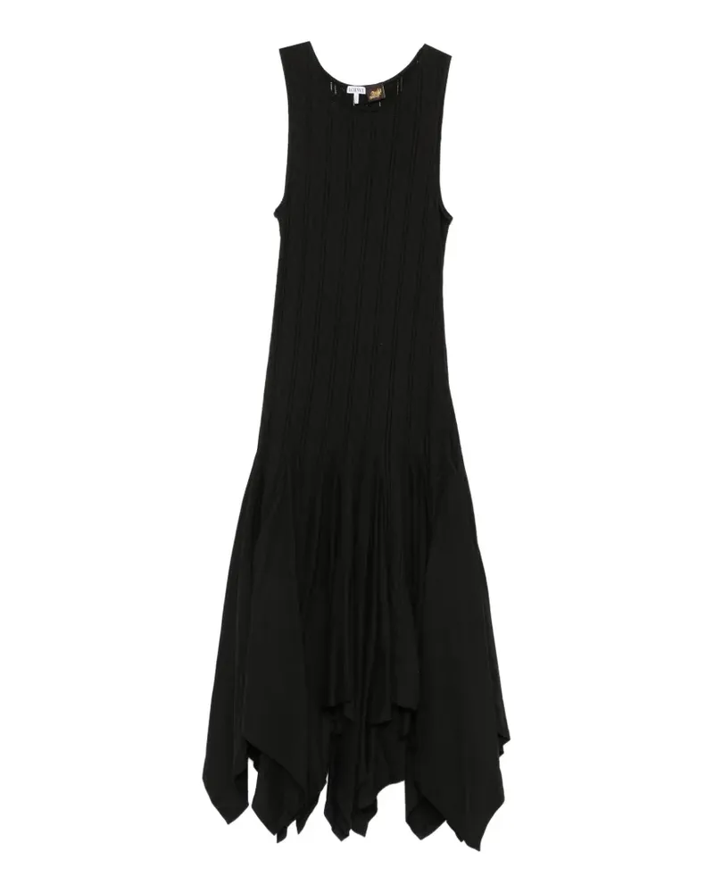 Loewe x Paula Ibiza Midikleid mit Zipfelsaum - Schwarz Schwarz