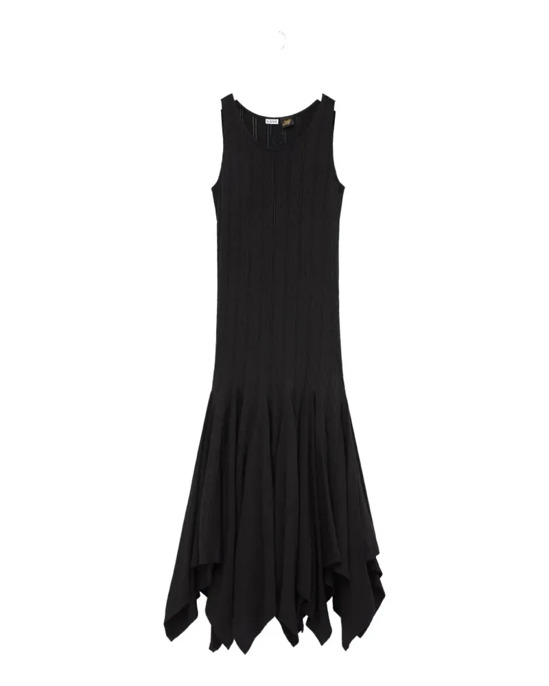 Loewe x Paula Ibiza Midikleid mit Zipfelsaum - Schwarz Schwarz