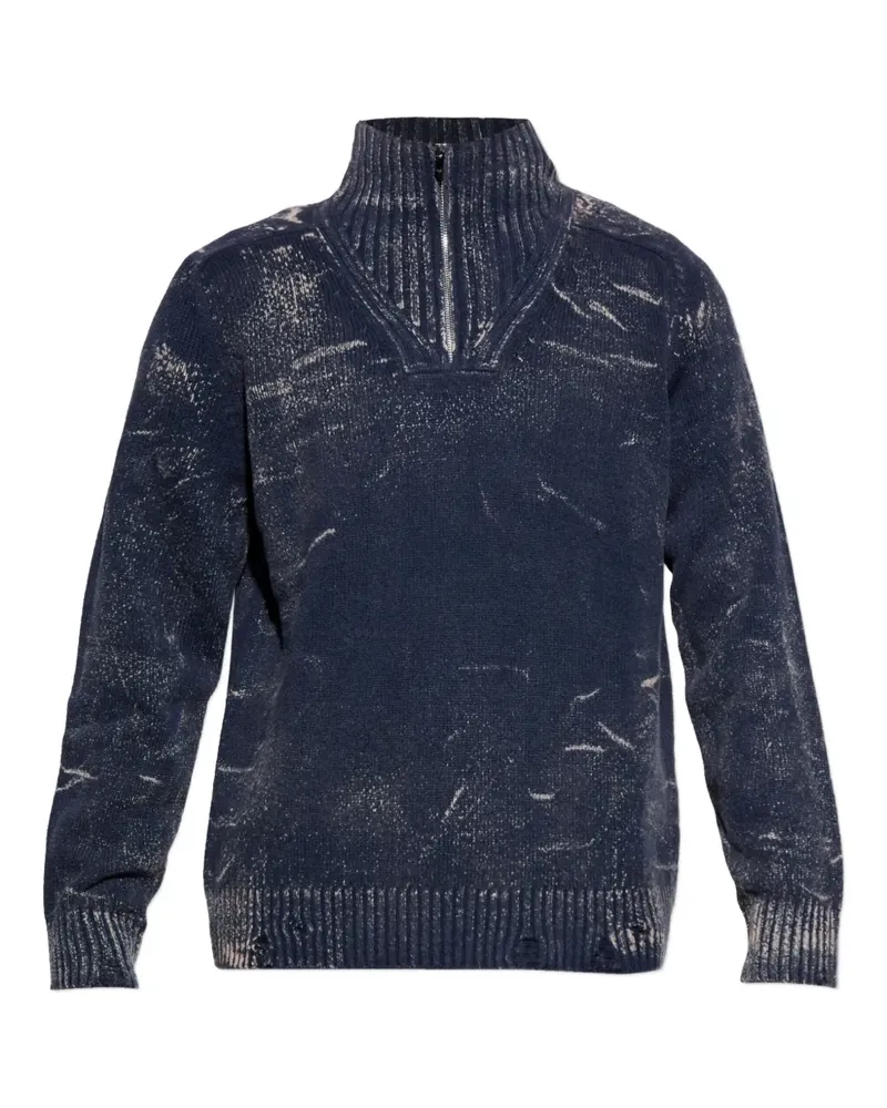 Diesel K-Maxime Pullover mit Reißverschluss - Blau Blau
