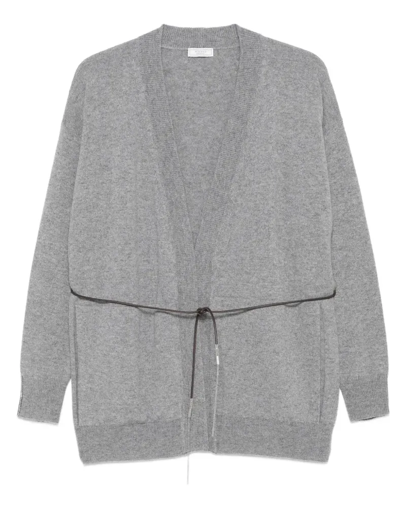 Peserico Cardigan mit Schleifenverschluss - Grau Grau