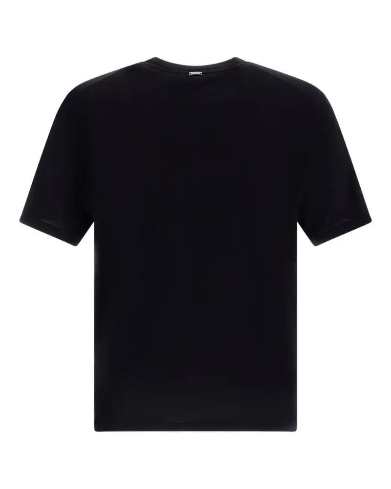 Herno Kurzärmeliges T-Shirt aus Wolle - Blau Blau