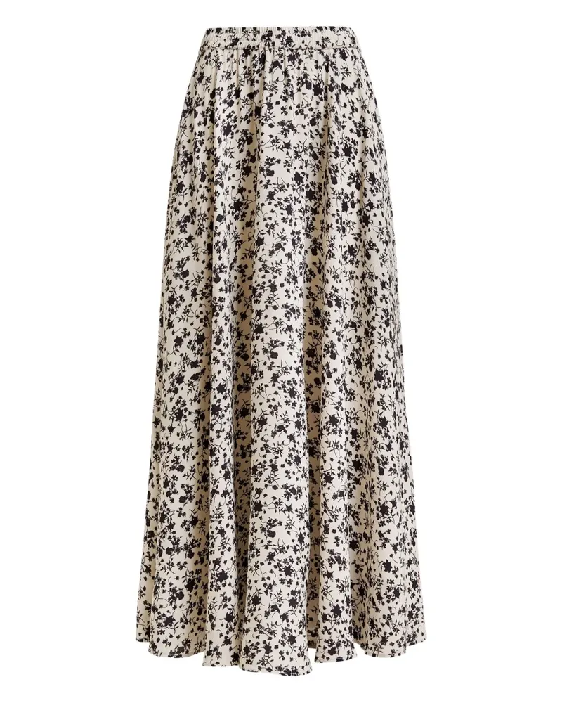 Essentiel Maxirock mit Blumenmuster - Schwarz Schwarz