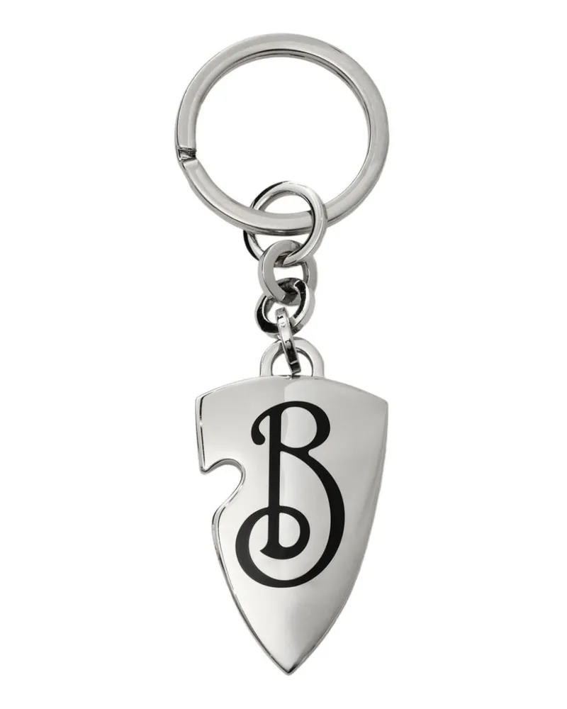 Burberry B Shield Schlüsselanhänger - Silber Silber