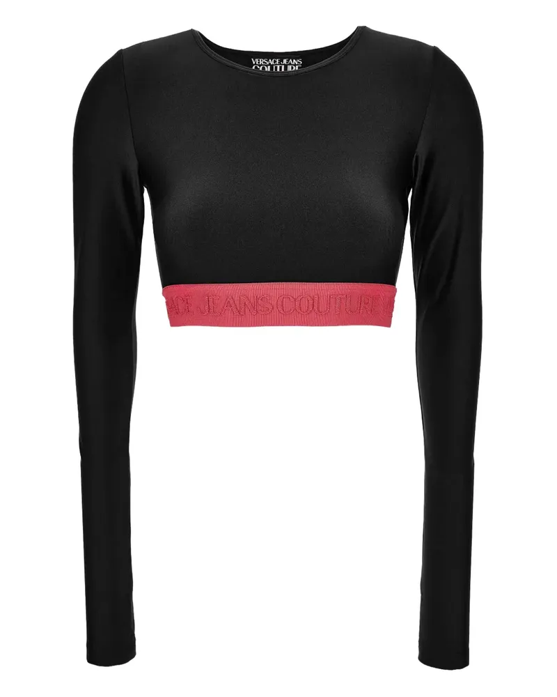 Versace Jeans Langarmshirt mit Logo-Band - Schwarz Schwarz