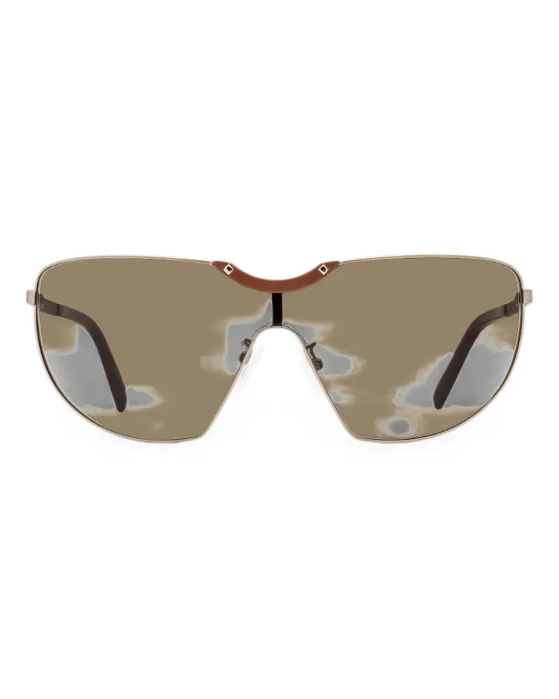 MCM stud-embellished shield sunglasses - Gold Gold