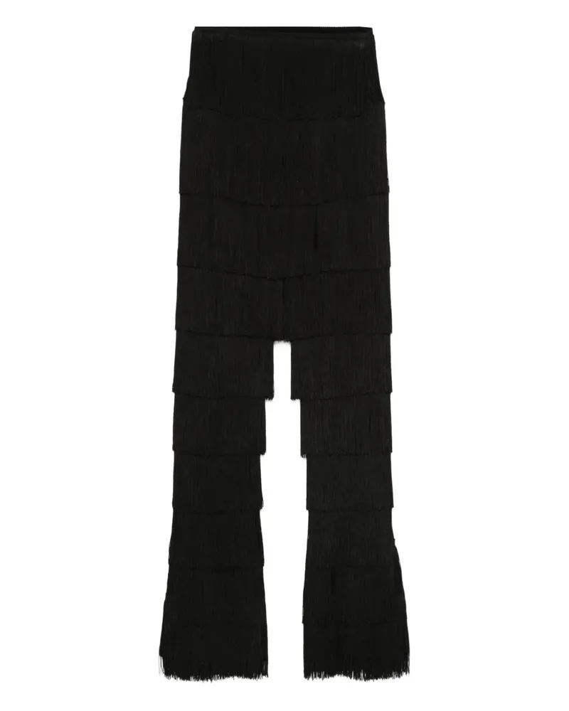 Norma Kamali Leggings mit Fransen - Schwarz Schwarz