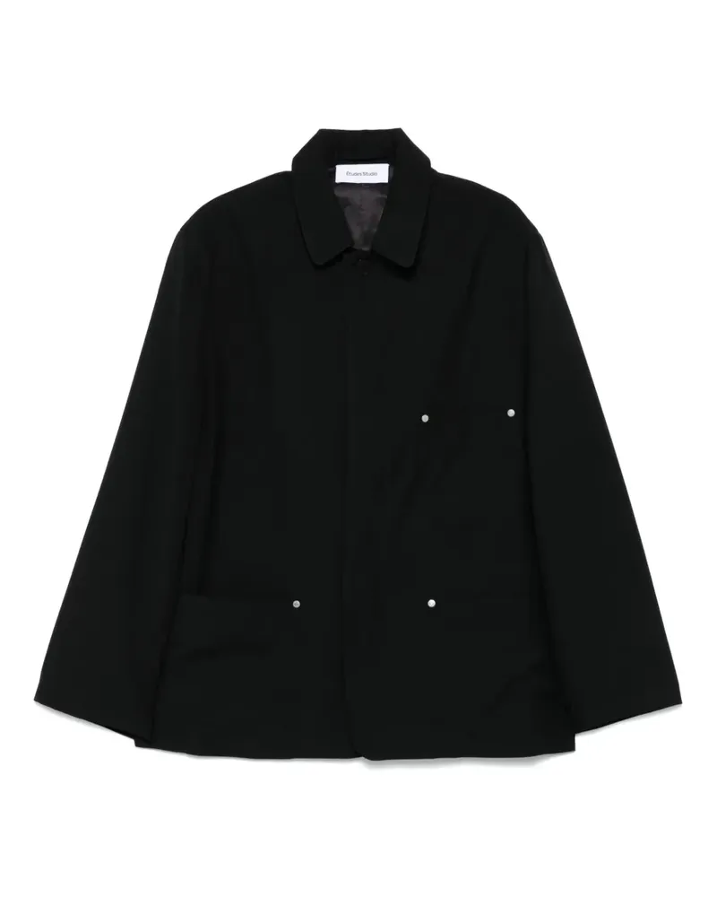 Études Studio Jacke mit Logo-Schild - Schwarz Schwarz