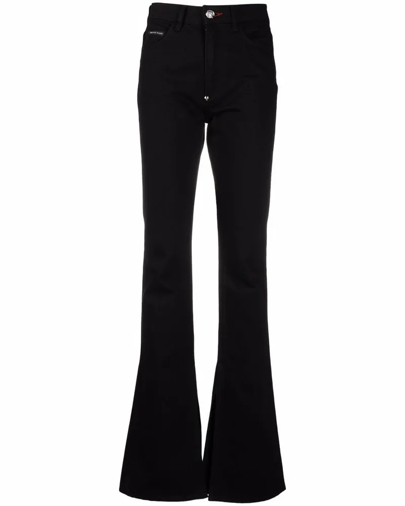 Philipp Plein Schlagjeans mit hohem Bund - Schwarz Schwarz