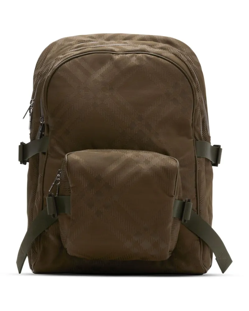 Burberry Rucksack mit Jacquard-Check - Grün Grün
