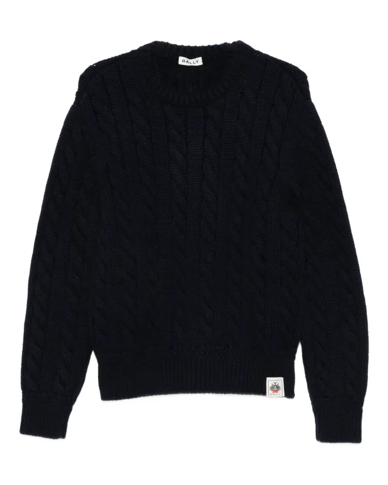 Bally Pullover mit Zopfmuster - Blau Blau