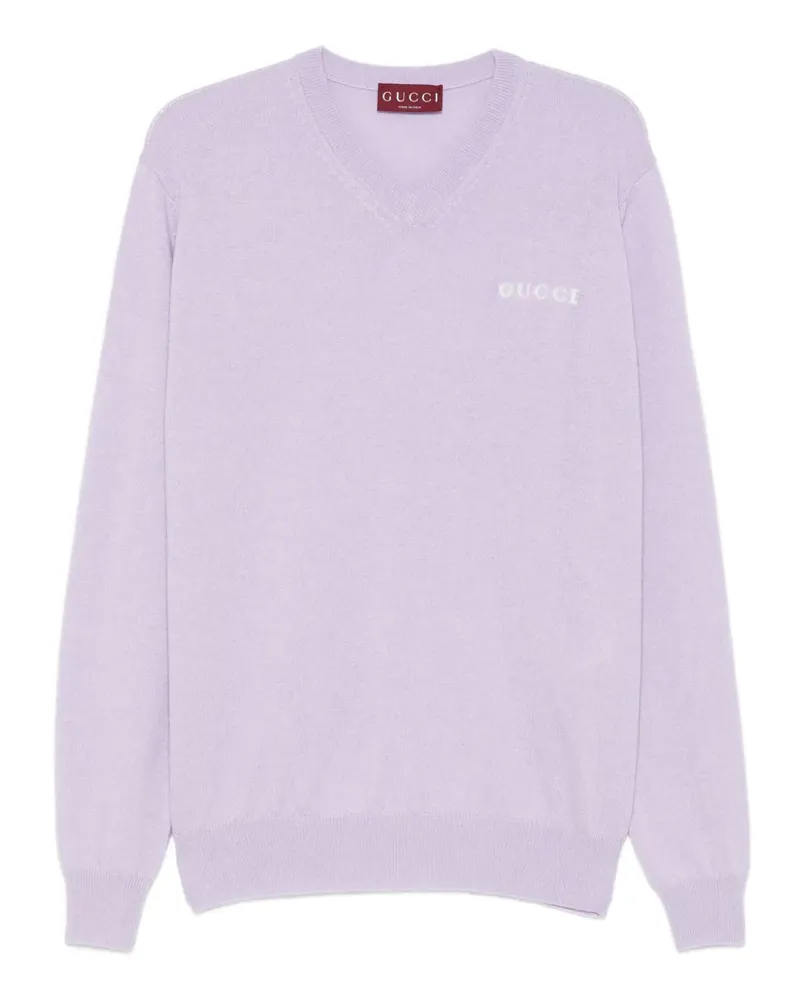 Gucci Kaschmirpullover mit V-Ausschnitt - Violett Violett