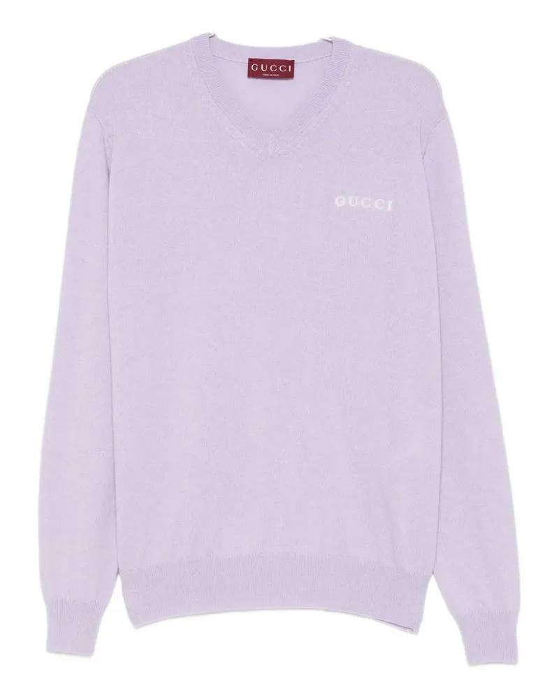 Gucci Kaschmirpullover mit V-Ausschnitt - Violett Violett