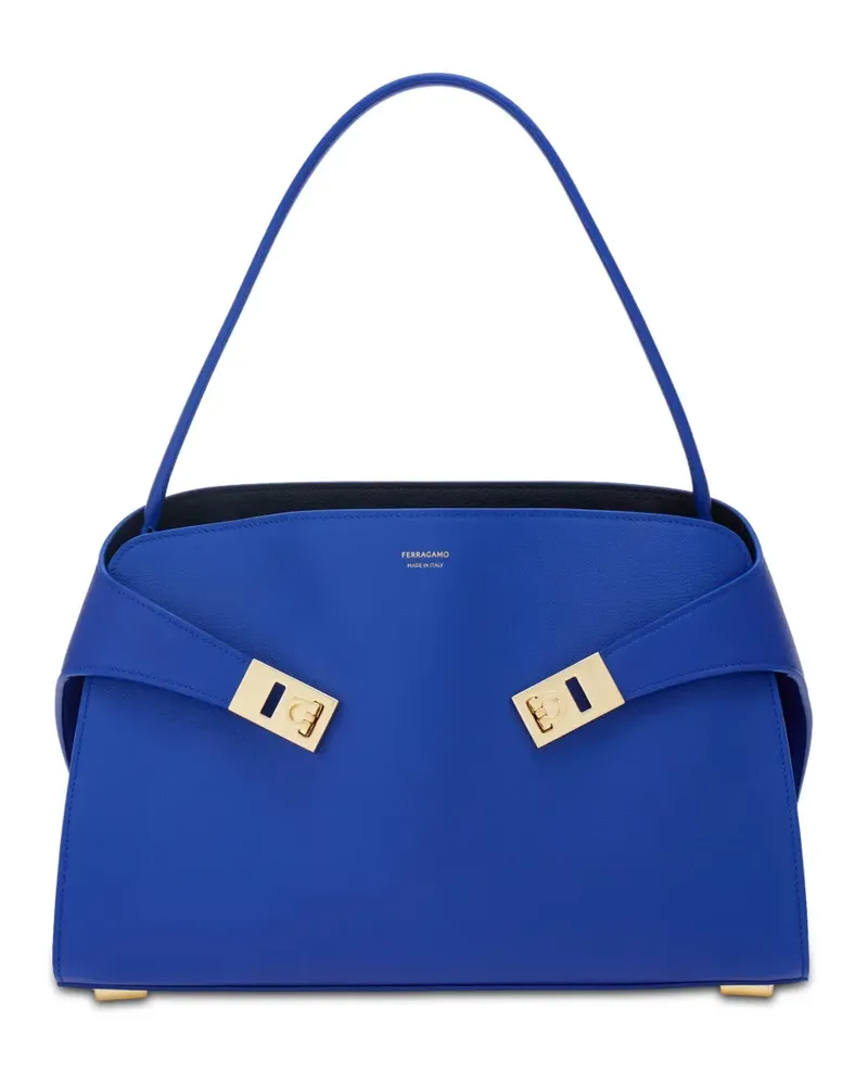 Ferragamo Mittelgroße Soft Hug Schultertasche - Blau Blau