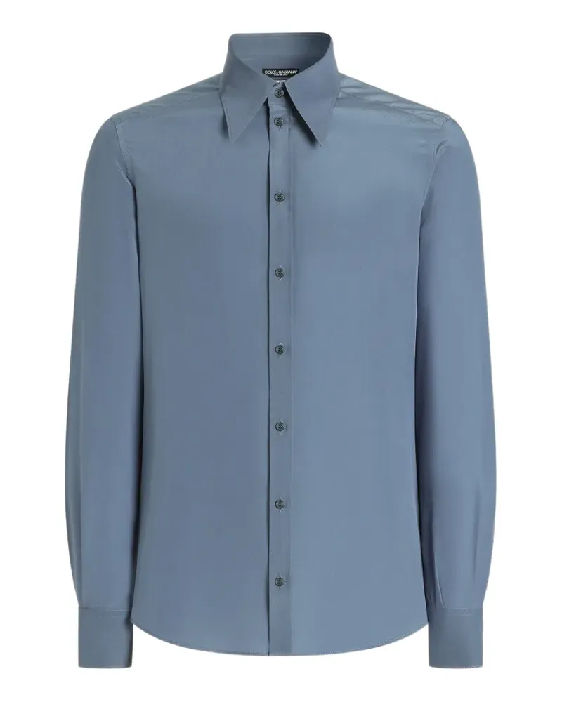 Dolce & Gabbana Hemd aus Chinakrepp - Blau Blau