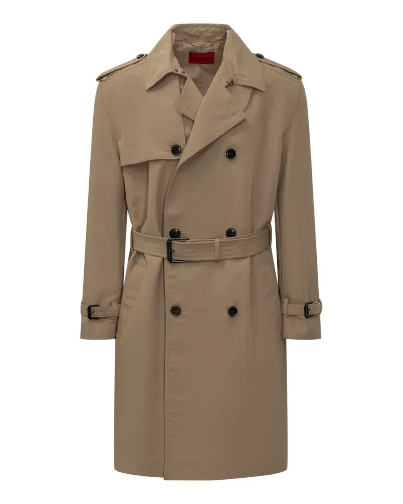 HUGO BOSS cotton-blend gabardine trench coat - Nude Nude