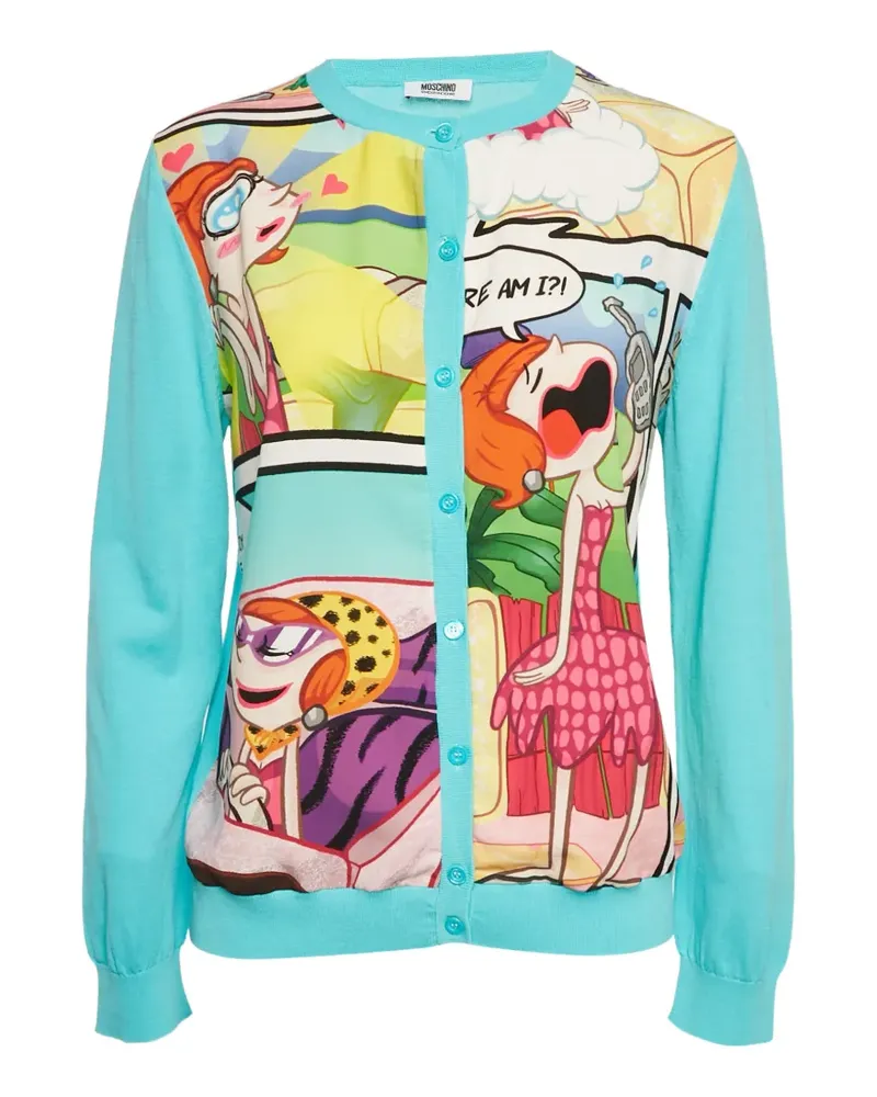 Moschino Cardigan mit Print - Blau Blau