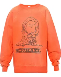 SAINT MXXXXXX Sweatshirt mit grafischem Print Orange