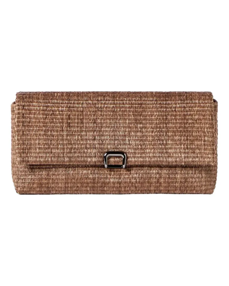 Brunello Cucinelli sartorial clutch bag in techno cotton raffia - Braun Braun