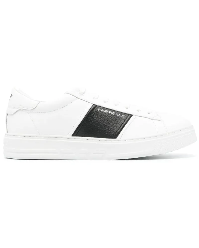 Emporio Armani Sneakers mit Logo-Print - Weiß Weiß
