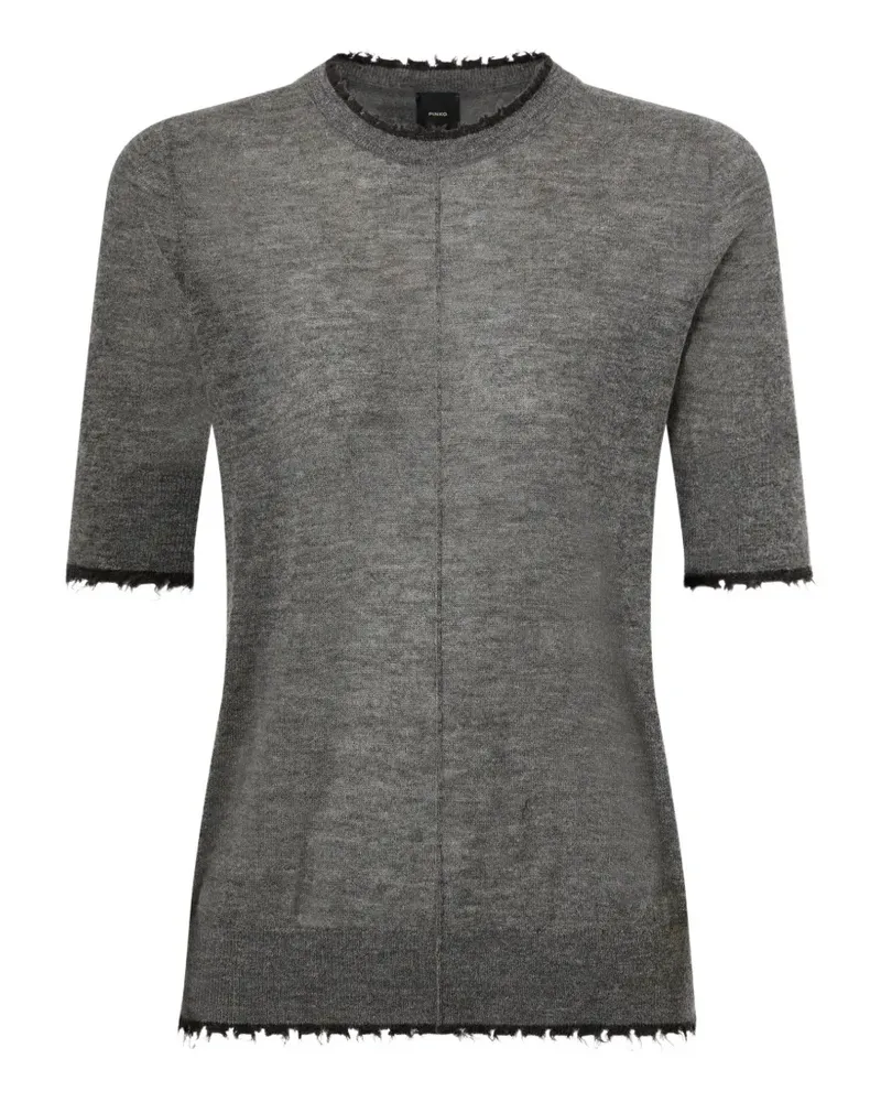 Pinko short-sleeved T-shirt with frayed edges - Grau Grau