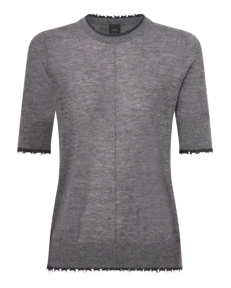 Pinko Kurzärmeliges T-Shirt mit ausgefransten Kanten - Grau Grau