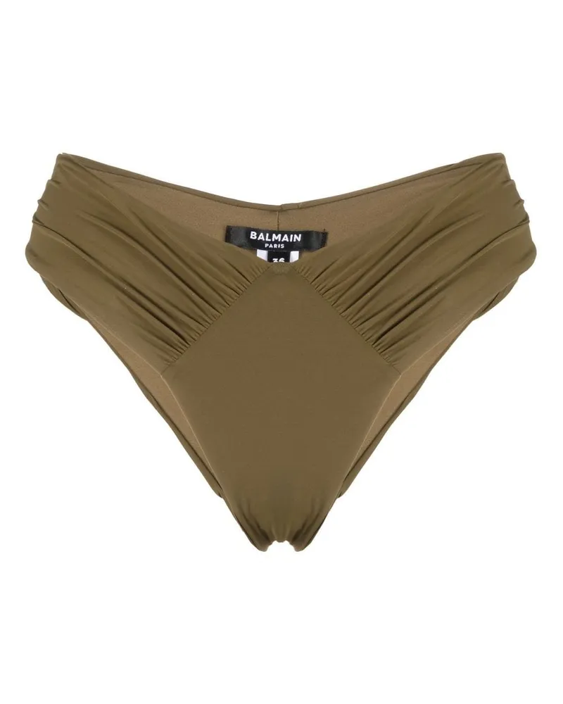 Balmain Bikinihöschen mit drapiertem Detail - Grün Grün