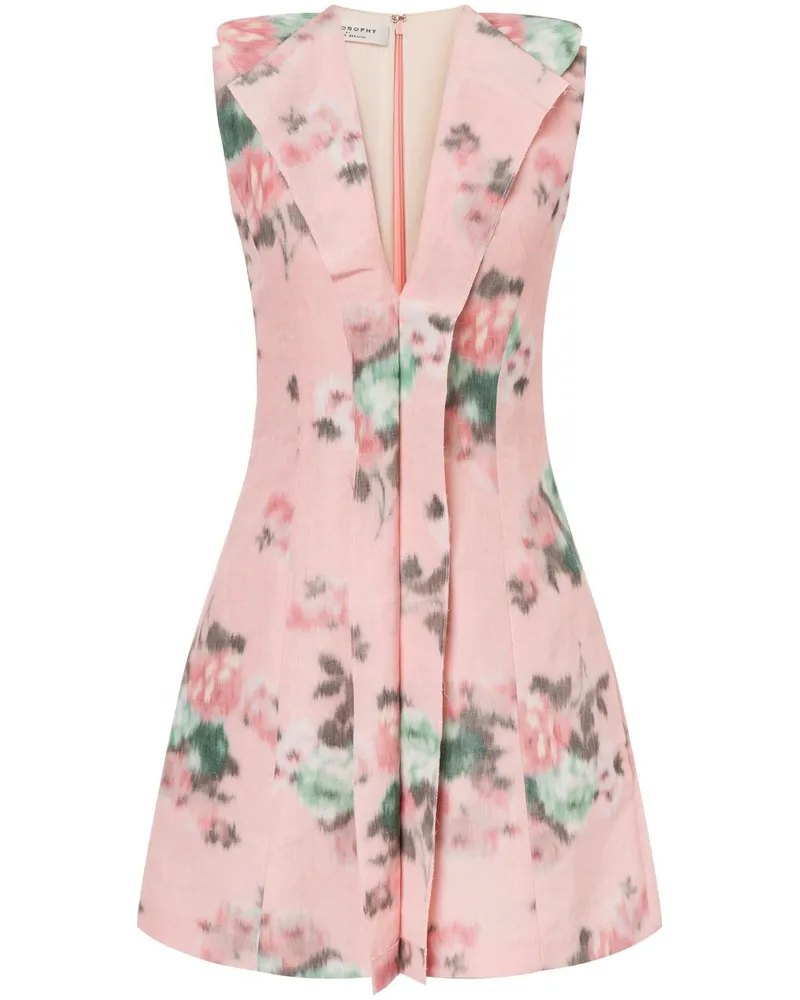Philosophy Di Lorenzo Serafini Minikleid mit Blumen-Print - Rosa Rosa