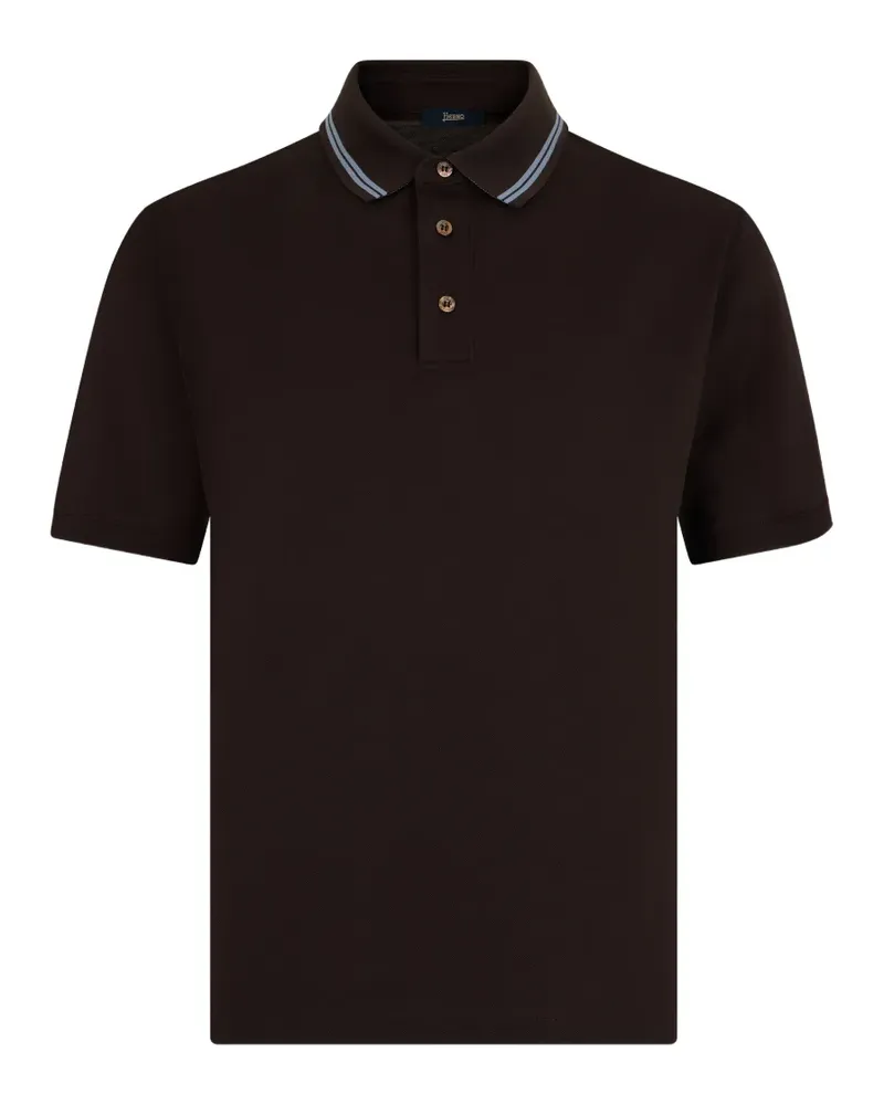 Herno tipped-collar polo shirt - Braun Braun