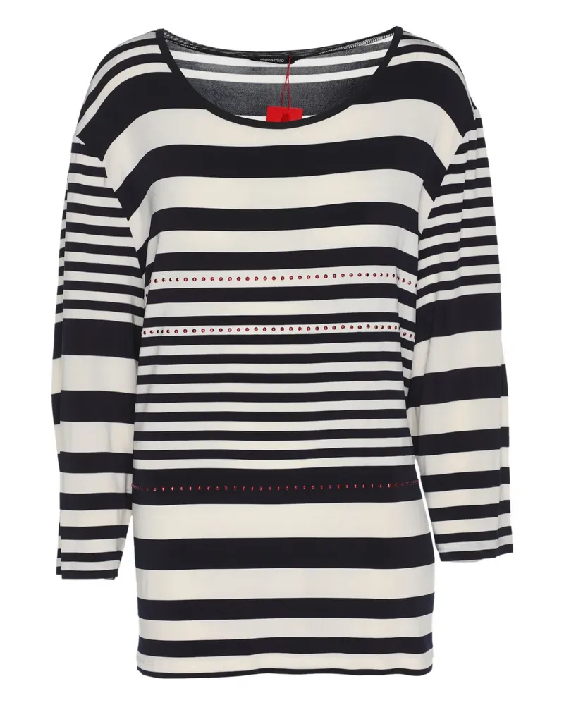 Elena Mirò Gestreiftes T-Shirt - Schwarz Schwarz