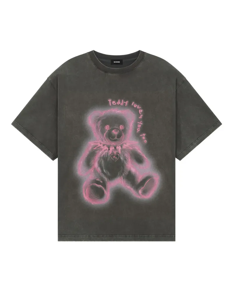 WE 11 DONE T-Shirt mit Teddy-Print - Grau Grau