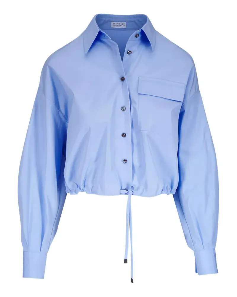 Brunello Cucinelli Cropped-Hemd mit Kordelzug - Blau Blau