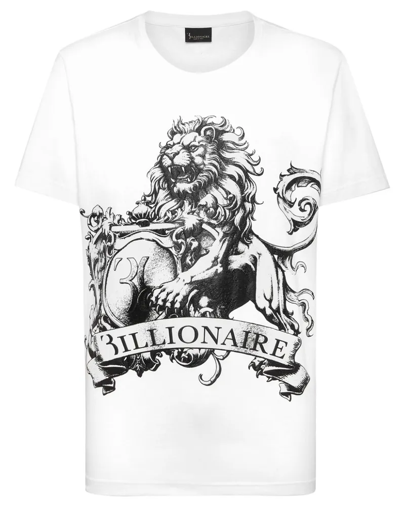 Billionaire T-Shirt mit Logo-Print - Weiß Weiß