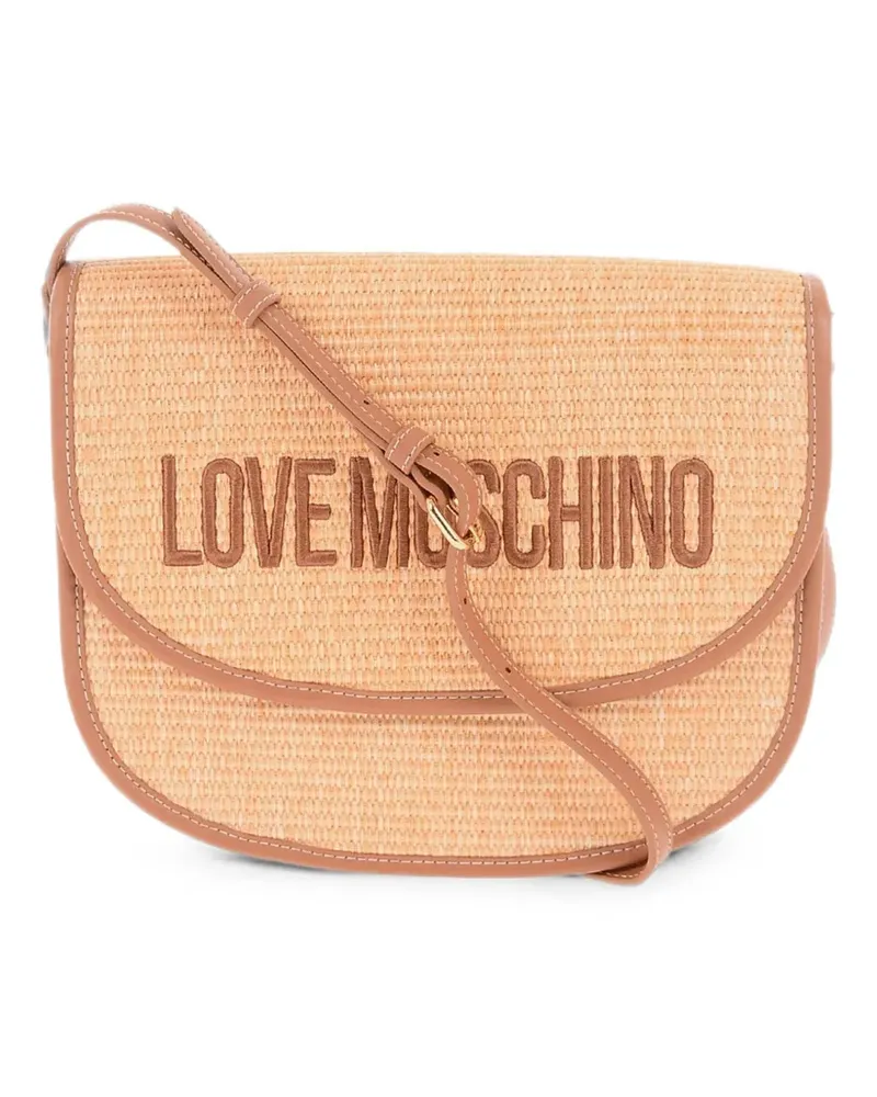 Moschino Madame embroidered shoulder bag - Nude Nude