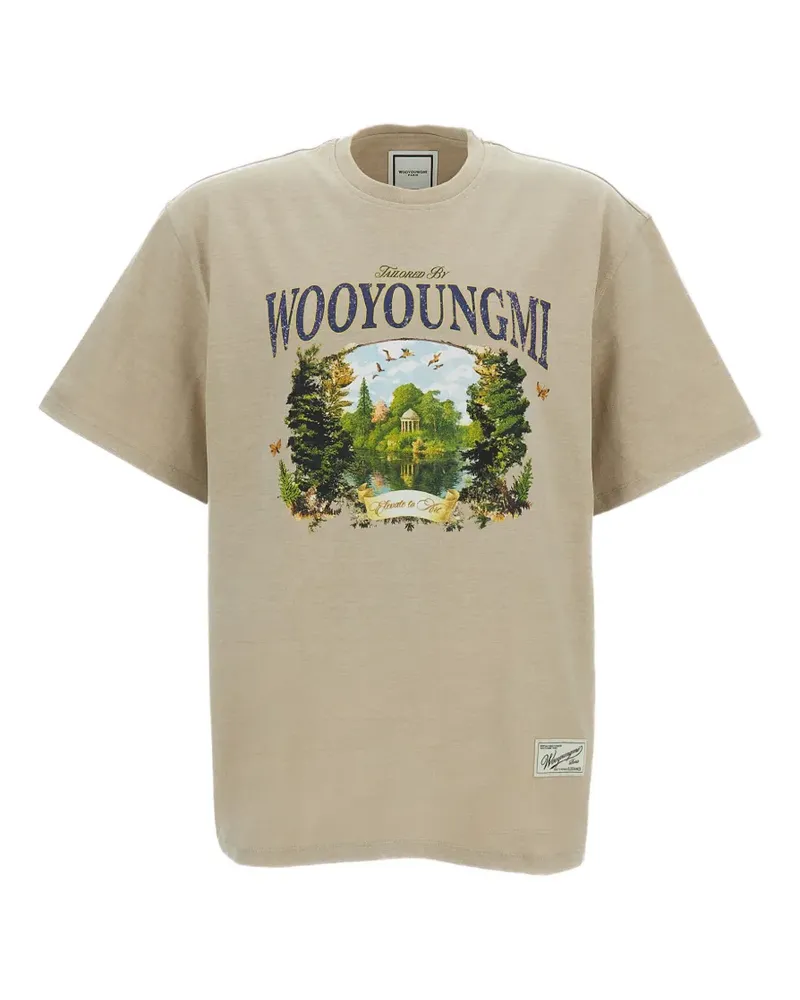 Wooyoungmi Garden graphic-print T-shirt - Nude Nude